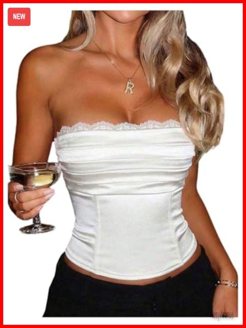 Lace Corset Top Strapless Lace Up Back Sleeveless Cropped Slim Fit